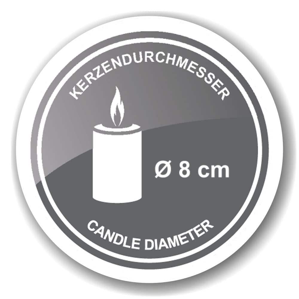 EDZARD Corona dell'Avvento Alva diametro 31 cm, acciaio inox color argento, per candele a colonna ø 8 cm
