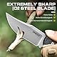 OMESIO 42a konform EDC Messer, Gürtelmesser Clip Point Klinge 7, 8 cm, Kydex Scheide mit Schleifstein, Kleines Jagdmesser D2 Stahl, Micarta Griff Zusätzliches Nylonseil für die Bushcraft Ausrüstung