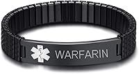 Vista 19 de Pulsera extensible de identificación para alerta médica, de acero inoxidable, unisex, para hombre y mujer (grabado gratuito)
