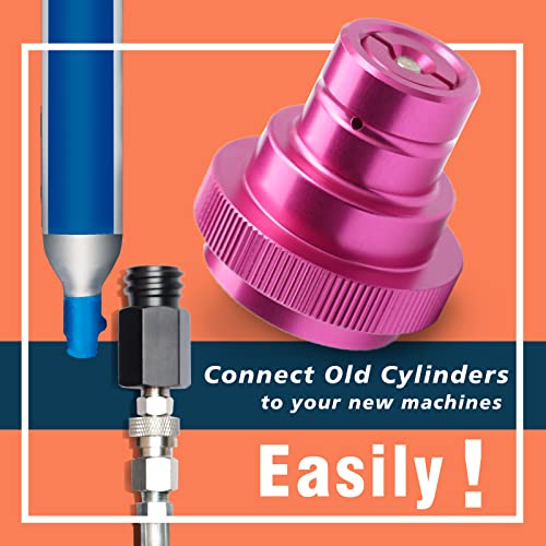 Upgraded CO2 Quick Adapter Purple for Soda Makers, Compatible with DUO/Terra/Art, TR21-4 Male Threaded Soda Maker Valve Refill Accessories for Quick Connecting Universal CO2 Cylinder