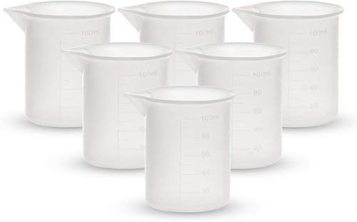 Gartful Vasos medidores de silicona de 3.4 fl oz para mezcla de resina, 6 tazas mezcladoras para resina epoxi, moldes de fundición de joyas, pintura