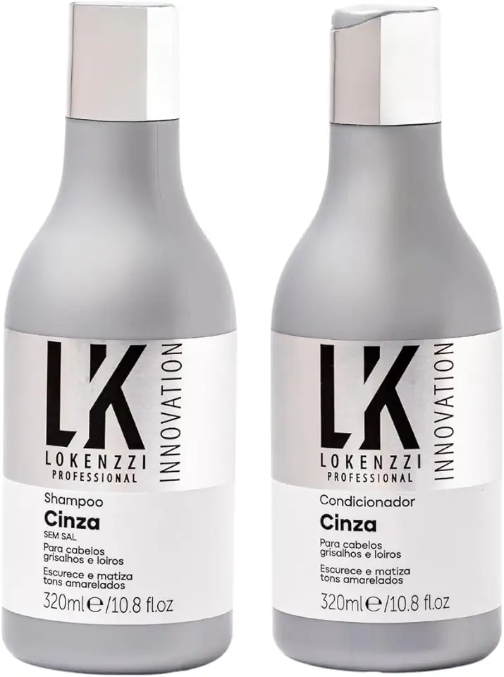 Kit Lokenzzi Cinza Shampoo E Condicionador Matizador 320ml