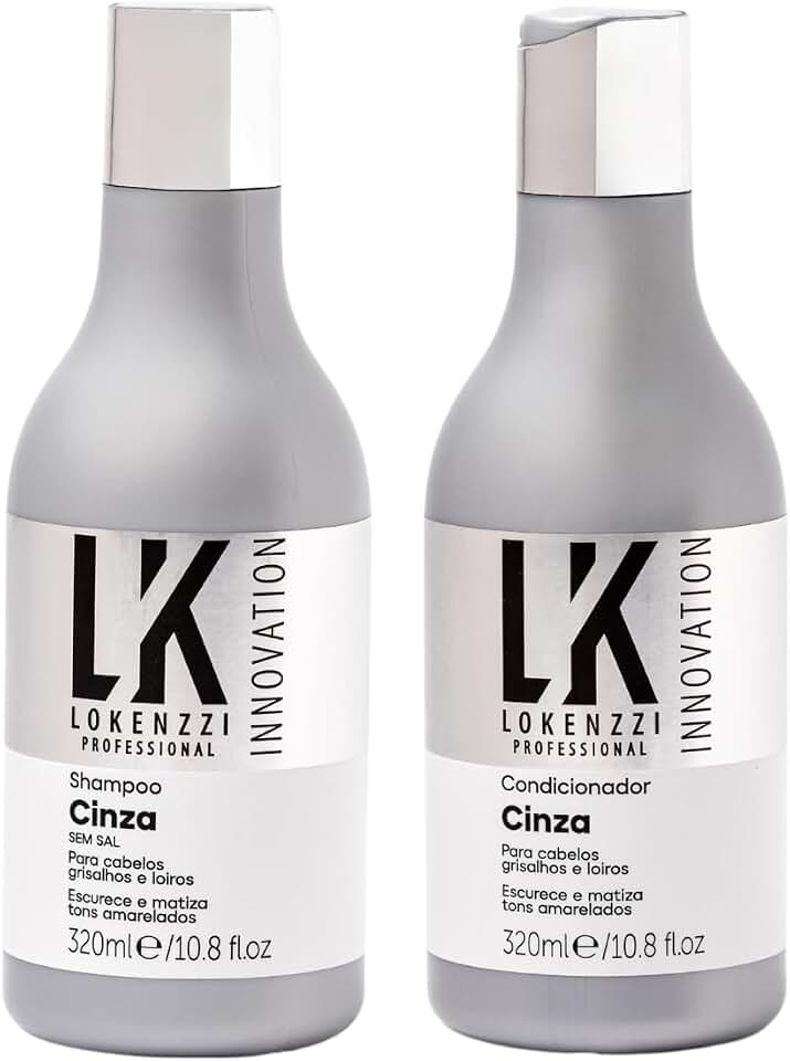 Kit Lokenzzi Cinza Shampoo E Condicionador Matizador 320ml