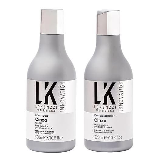 Kit Lokenzzi Cinza Shampoo E Condicionador Matizador 320ml