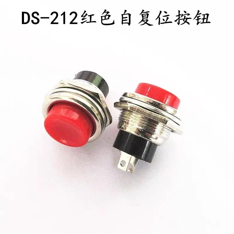 1 petit interrupteur à bouton-poussoir circulaire à réinitialisation automatique DS-212 Blanc 16 mm