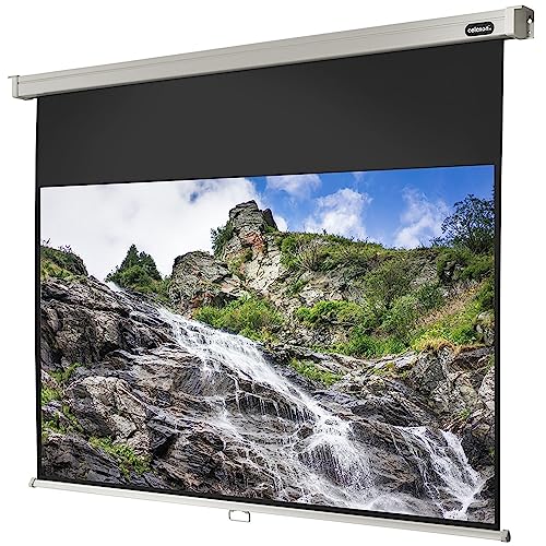 celexon Professional Rollo-Leinwand 105 | 240x135 cm 16:9 | manuell ausziehbare 4K, Full-HD Beamer-Leinwand für das Büro oder Heimkino-Projektionen | Wand- & Deckenmontage/zum Aufhängen
