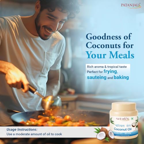 Image of Patanjali Coconut Oil 500ml Jar Pack | Pure Coconut Hair Oil for Hair Nourishment, Skin Moisturizing & Body Massage