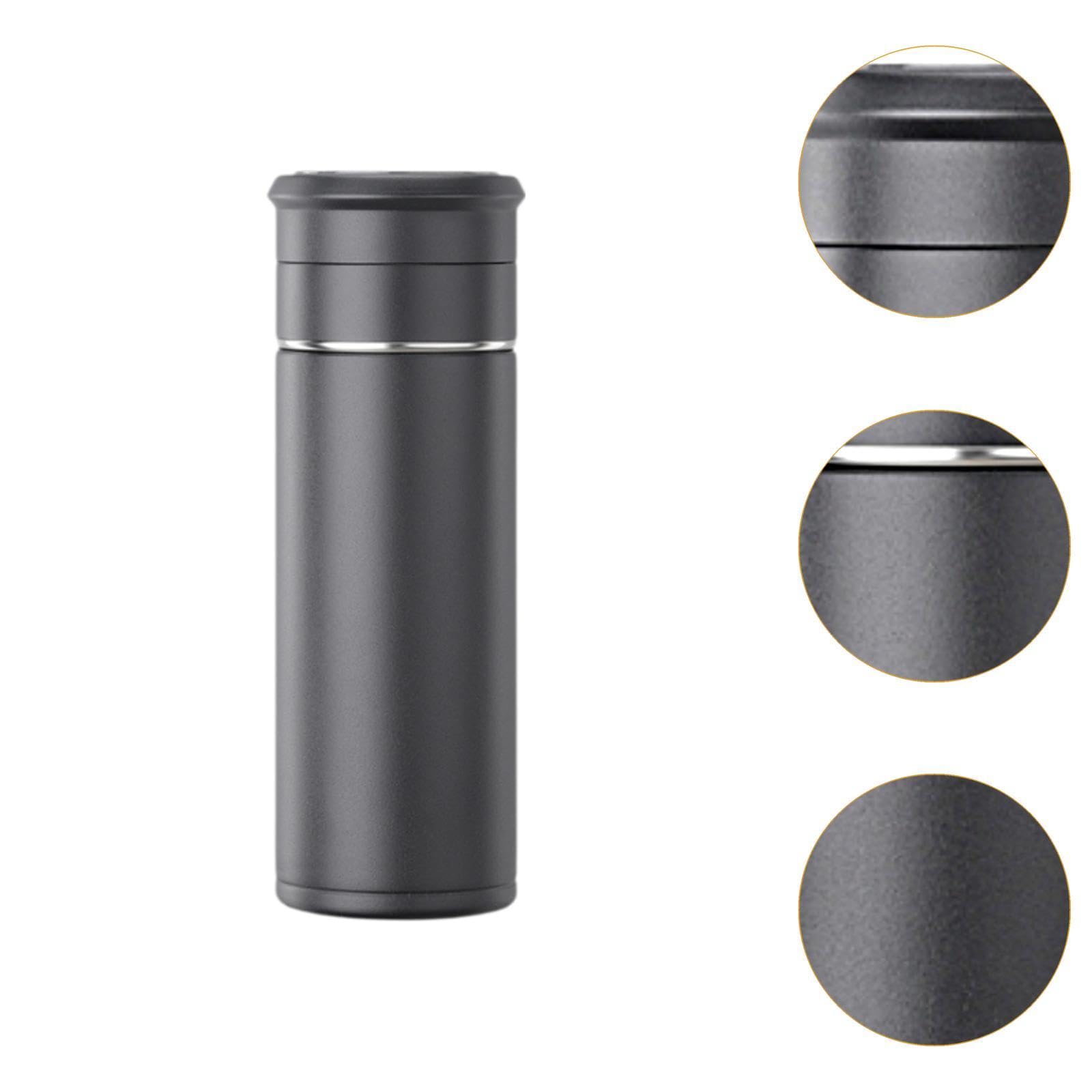 Qianly Botella Infusora de Té con de 500 Ml, Portátil Y Ligera, con Separador de Té, Ideal para Mochileros Y Actividades Al Aire Libre, Negro Sólido, tal como se describe