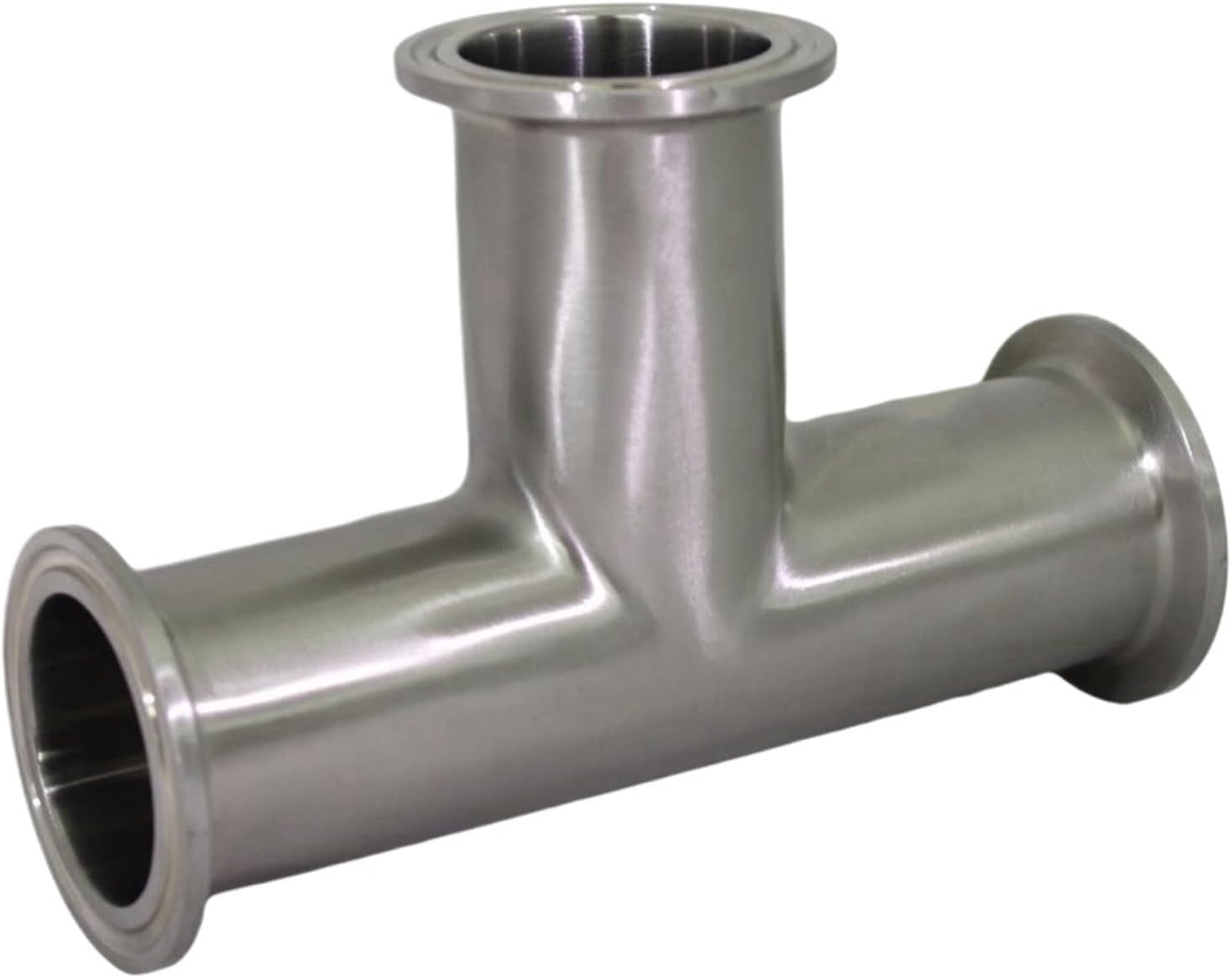 1Pcs 304 Stainless Steel Tube 3 Way Tee Pipe Fittings Tri Clamp Ferrule Flange(25mmPipe-50.5Ferrule)