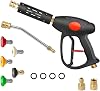 Sooprinse High Pressure Washer Gun Power Spray Gun 4000psi with 19 inch Extension Replacement Wand Lance,5 Quick Connect Nozzles for Honda Excell Troybilt, Generac, Simpson, Briggs Stratton