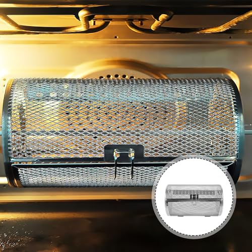 Panier de gril en acier inoxydable argenté durable pour cuisson rotative