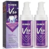 2 Stück Lila Zahnaufhellung Zahnpasta,Lila Zahncreme für Reduziert Verfärbungen,Whitening Zahnpasten für weiße Zähne,Für entfernt Zahnflecken effektiv,schonende tägliche Reinigung