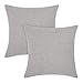 Amazon Brand - Umi 2 Pièces Housse de Coussin Maison Chambre Décoration 45x45cm Gris Clair Taies d'oreiller Décoratives