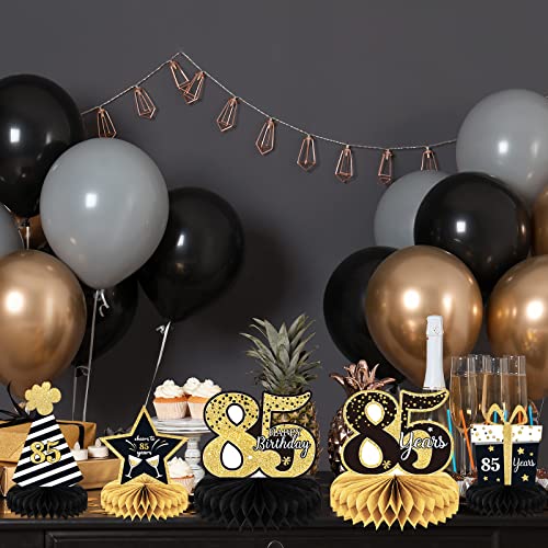 9 Pieces 85Th Birthday Decorations 85Th Birthday Centerpieces For Tables Decorations Cheers To 85 Years Honeycomb Table Topper Happy 85Th Birthday Decorations For Men And Woman Eighty-Five Years Birthday Party #TOP4