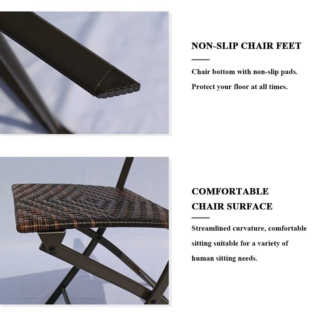Mesa plegable de 5 piezas para comedor de patio de ratán, mesa y silla plegables, juego de mesa de comedor de bistró con tablero cuadrado de plástico y madera, muebles de exterior (color: estilo 1)
