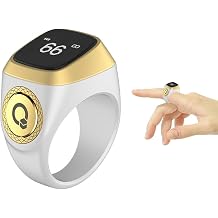 Tasbih Counter Smart Ring Digital Electronic Smart Ring Counter Muslim Tasbeeh Smart Counter Intelligent Tasbih Ring Counter Islamic Ring Counter Tasbeeh Smart Counter White 18 mm