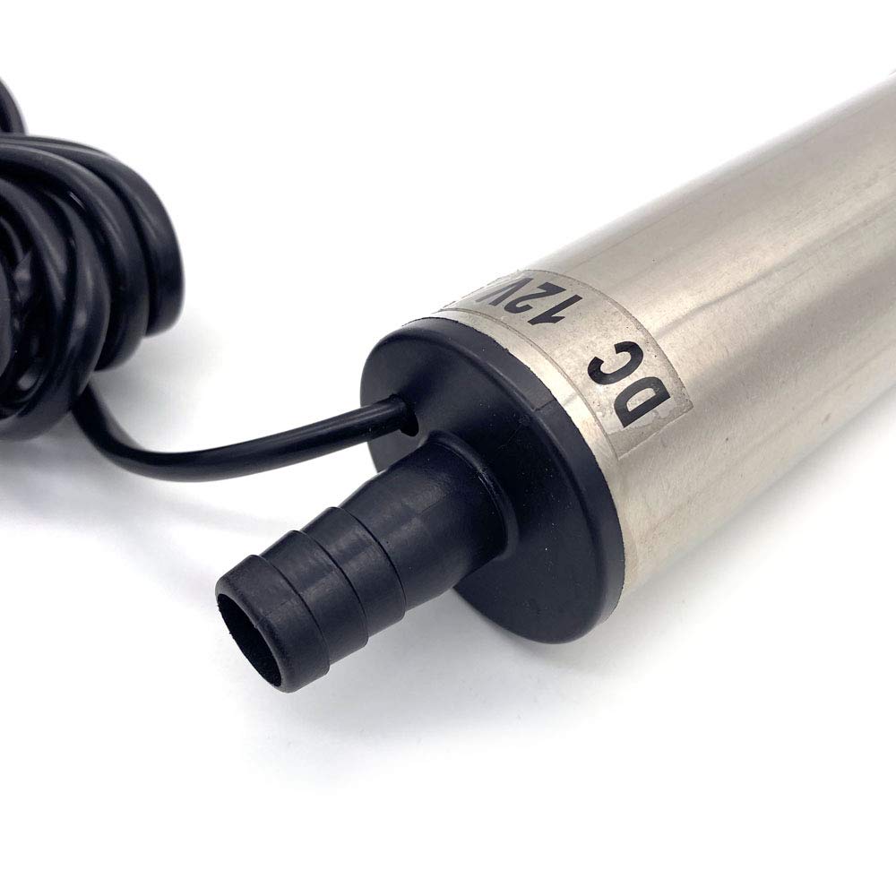 DollaTek Bomba sumergible de 12V 51mm,bomba de transferencia de combustible y aceite para automóvil para líquido diésel de agua,bomba de acero inoxidable para vehículos con encendedor de cigarrillos