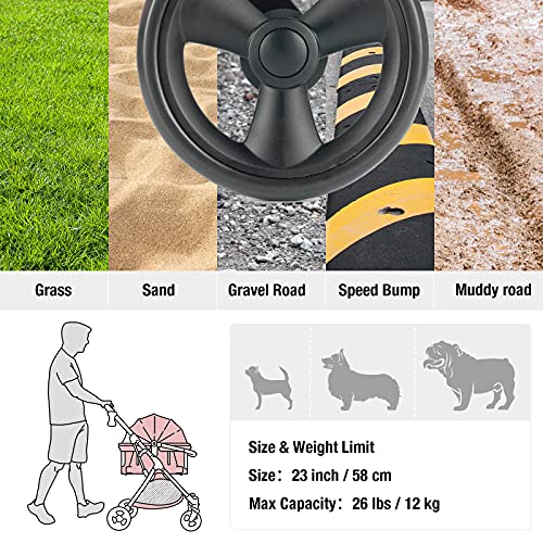 Veehoo Foldable Pet Stroller - Detachable Travel Carrier for Dog Cat and Small/Medium Pets, All in One Multifunction… - Image 7