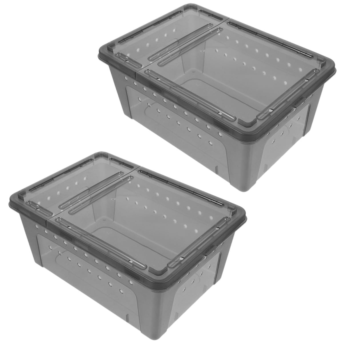 Alasum Reptile Feeding Box 2Pcs Breathable Enclosure for Feeding and Breeding Small Animals Like Tarantulas Geckos and Scorpion 10.2X7X4.3 Inch