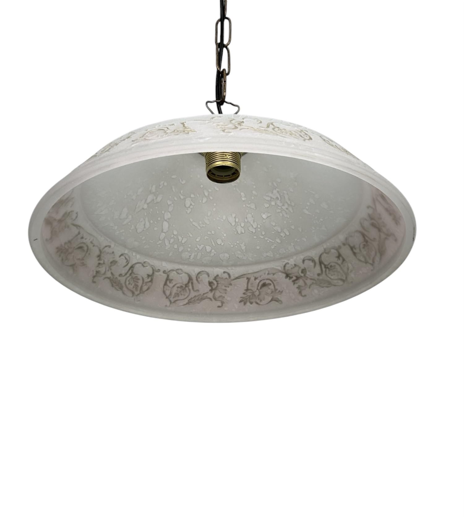 Generico Lampadario a Sospensione Classico in Vetro, 1 Luce, per Cucina, Bagno, Camera, Soggiorno, Scala, Corridoio art. regina (ROSA)