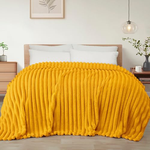 Exclusivo Mezcla Couverture Polaire, Plaid Canapé en Rayé, Couverture de Lit Super Douce en Jacquard, Léger et Moelleux pour Toutes Les Saisons, 150x200 cm,...