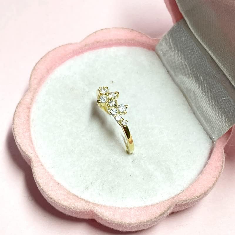 Round Cut Diamond Cluster Engagement Ring For Women's 14k Gold Finish Stackable Diamond Ring, White Diamond Wedding Band, Engagement Ring