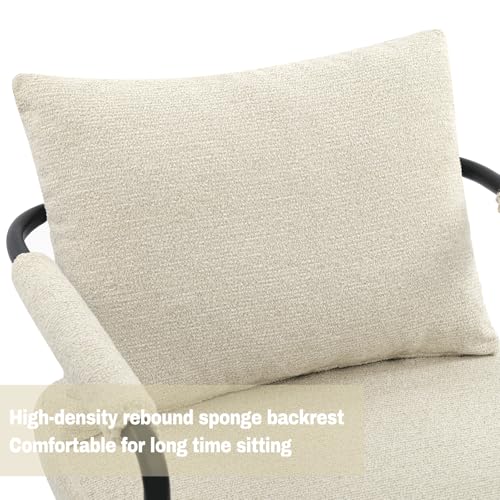 Sillón plegable chenille Beige miniatura 6