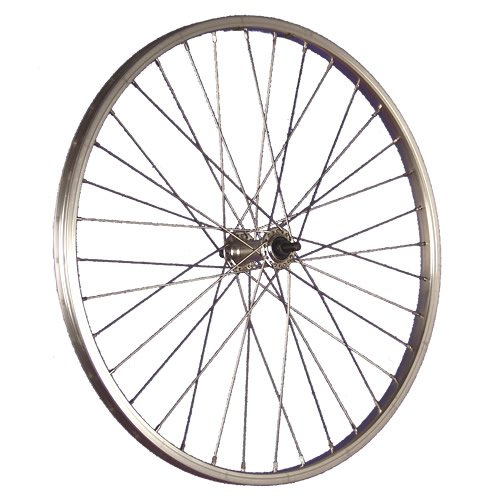 Laufrad 24 Zoll Vorderrad Fahrrad Felge Edelstahl Speichen Aluminium Nabe Silber