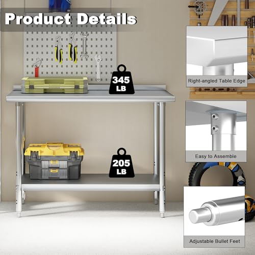 Image of Hardura Stainless Steel Prep Table 24x48 Inch
