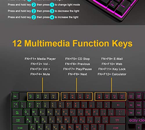 Teclado Mecánico Gaming USB 104 Teclas miniatura 4