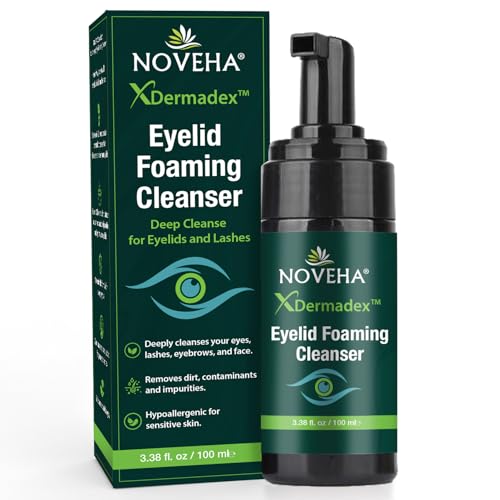 Demodex Eyelid Cleanser Foam | Extra Strength Tea Tree Oil Formula | Daily Face Wash For Eyelash Demodex MGD Stye Eyes Eye Irritations & Skin Dryness 3.38 fl oz (100ml)