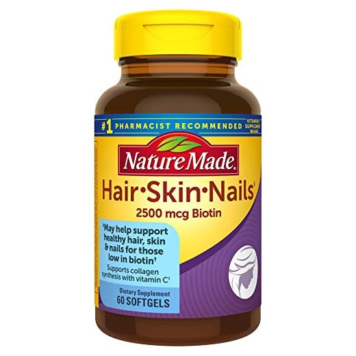 Hair, Skin & Nails with 2500 mcg of Biotin Softgels, 60 Count for Supporting Healthy Hair, Skin and Nails
