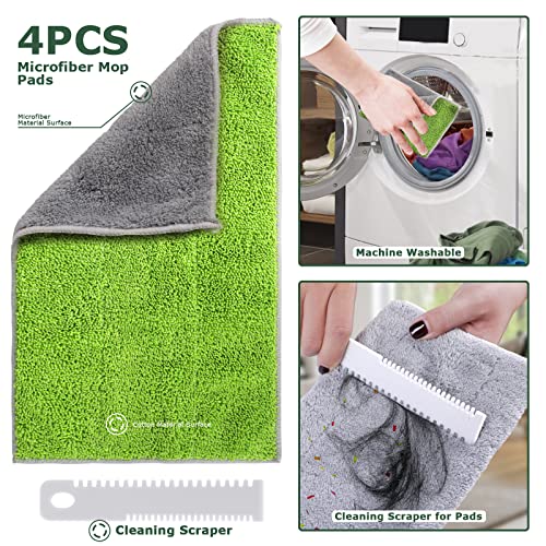 Masthome Wischmopp Bodenwischer mit Teleskopstiel und 4 Doppelseitig Wischpads.Mit Einer Stiellänge...