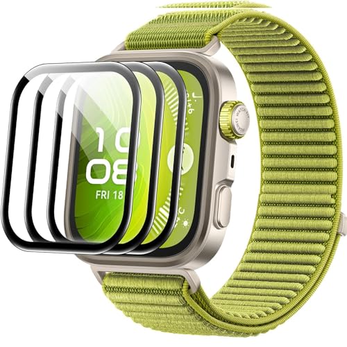 Gosento For HUAWEI Watch Fit 4 Pro フィルム 【3枚セット】PMMA+PC製素材 全面保護フィルム 飛散防止 気泡防止 HUAWEI Watch Fit4 Pro 対応 (ブラック)