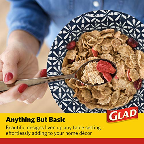 Glad Round Disposable Paper Bowls, Blue Mosaic, 16 Oz, 50 Count, 6-Pack - image 4