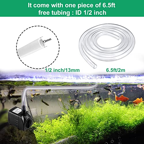 Submersible Water Pump, 550Gph (30W 2000L/H) Fountain Pump With 6.5Ft Tubing (1/2 Inch Id), Quiet Outdoor Small Pond Pump, 7.2Ft High Lift, 3 Nozzles For Aquariums, Fish Tank, Hydroponics, Statuary #TOP3