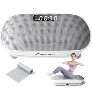 MERACH Vibration Plate Exercise Machine, Whole Body Workout Equipment for Women, Bluetooth and Silicone Pedal, Vibration Plate with Auto Mode, Vibrate Fitness Platform for Home