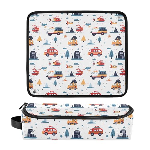Bolsa de viaje resistente al calor Police Car Marble para herramientas de cabello como planchas y rizadores miniatura 3