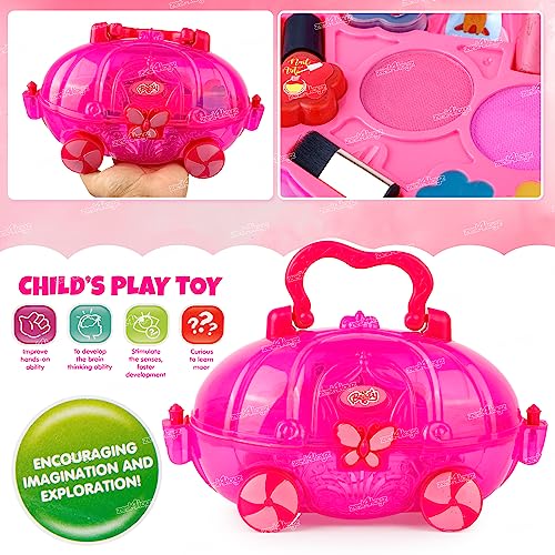 Image of Zest 4 Toyz Makeup Kit Set for Kids Makeup Kit for Girls Beauty Set for Girls Gift Items Birthday Pretend Play Toys for Kids Age 5 Years - (Pink)