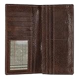Mou Meraki Mens Vintage Genuine Leather RFID Blocking Long Wallet Bifold Wallets For Men (BUBBLES BROWN)