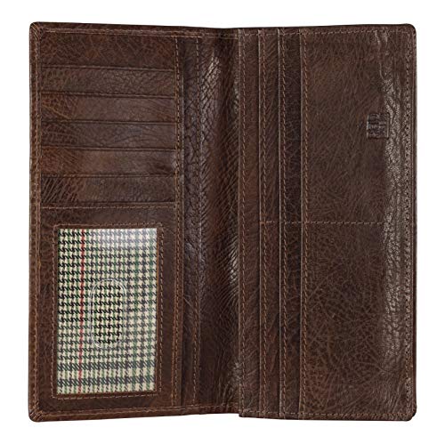 Image of RFID Blocking Mens Genuine leather Bifold Long Wallet