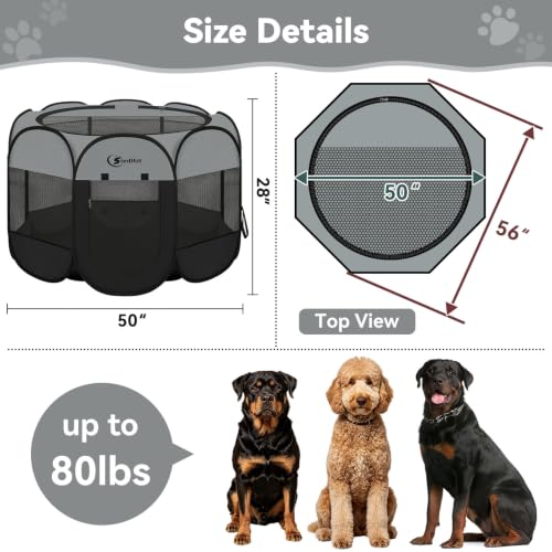 Image of Siedihit Playpen for Extra Large Dog Cat, Dogs Tent Crate Cage