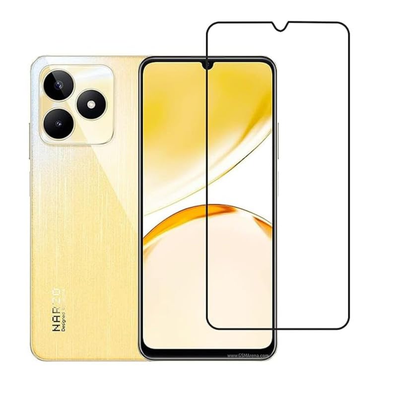 Image of Edge To Edge Screen Protector Tempered Glass For Realme Narzo N63 Cellphone With Easy Installation Kit