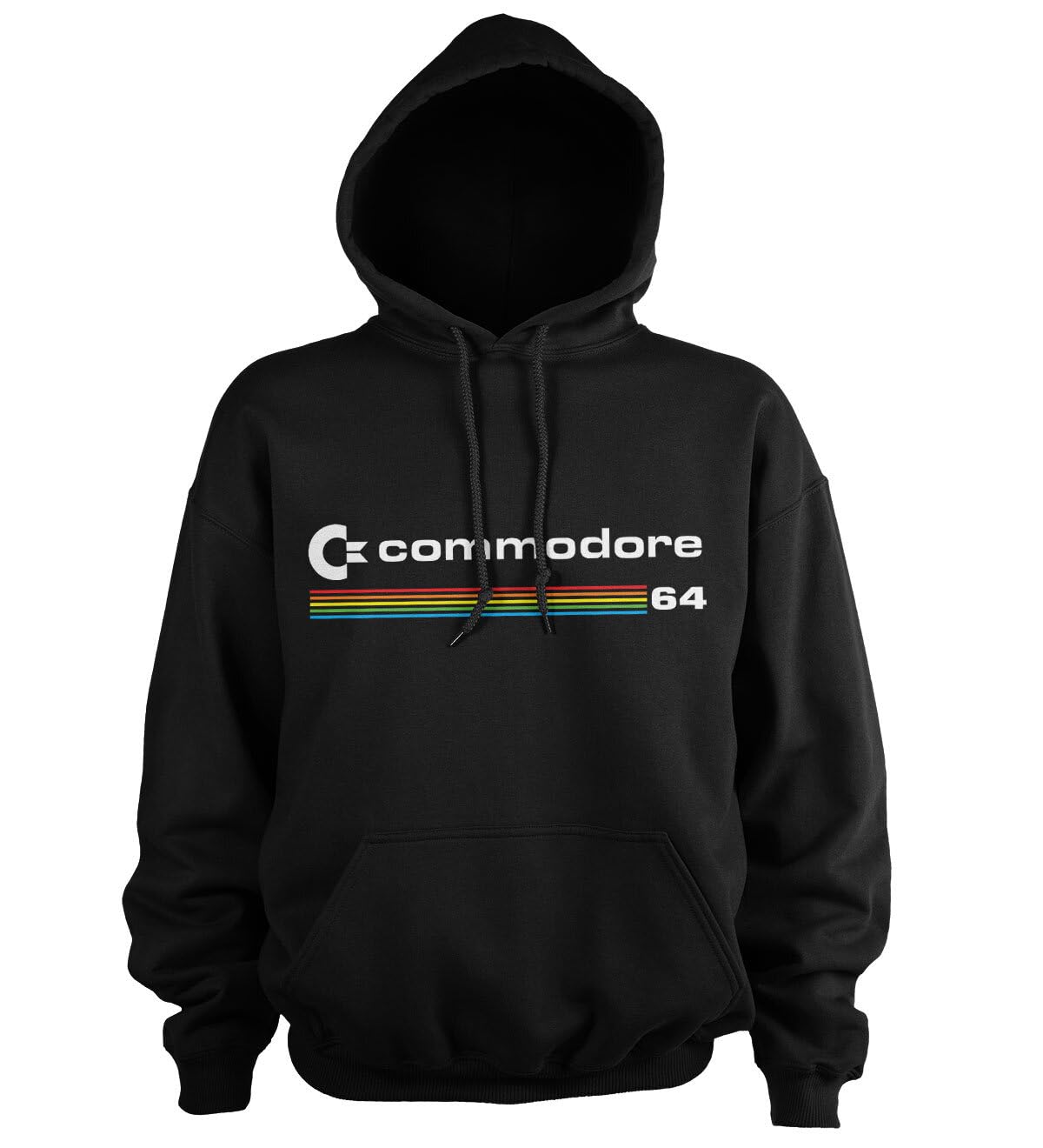 Commodore 64 Officiellement sous Licence Commodore Logo Sweatshirt à Capuche (Noir), X-Large