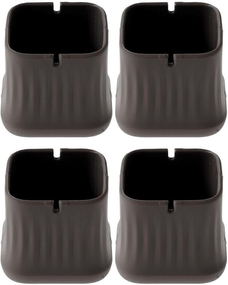 Chair Leg Floor Protectors, 4Pc Furniture Legs Covers Protectors Silicone Feet Cups Chair Table Leg Caps Bar Patio Chair End Plugs Floor Protector(Brown,Square)
