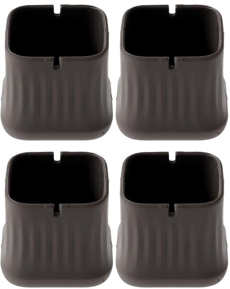 Protectores de Suelo para Patas de sillas, 4 Protectores de Silicona for Patas de Muebles, Tapones for Patas de sillas, mesas, Bares, Patios y sillas.(Brown,Square)