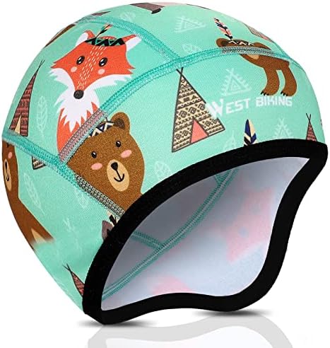 ICOCOPRO Fahrrad Mütze Winter Kinder | Wintermütze Fahrradmütze unter Helm | Sportmütze Helm Unterziehmütze | Bike Warm Cap Winddichte | Radmütze Laufmütze Kinder Unisex für Alle O