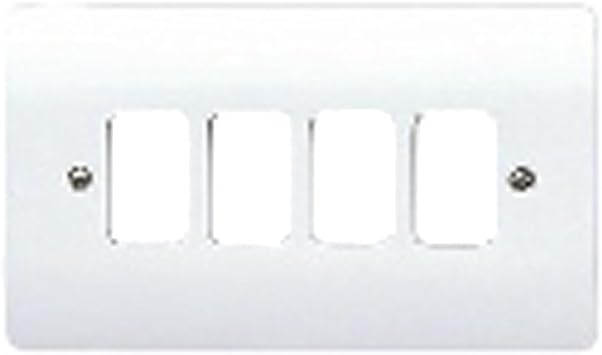 MK ELECTRIC Logic Plus 4 Module Grid Plus Front Plate, White