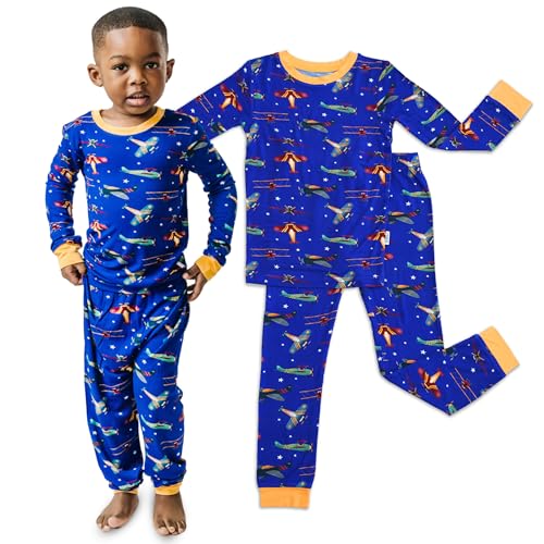 Sensory Friendly Boys Pajamas - Two Piece Viscose from Bamboo Pajamas for Kids - Styled by Kardashians - Sky Sleepers Pjs - Main Image