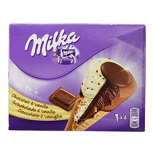 Milka Helado, Chocolate y Vainilla, 4 x 110ml (Congelado)